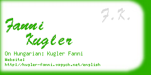 fanni kugler business card